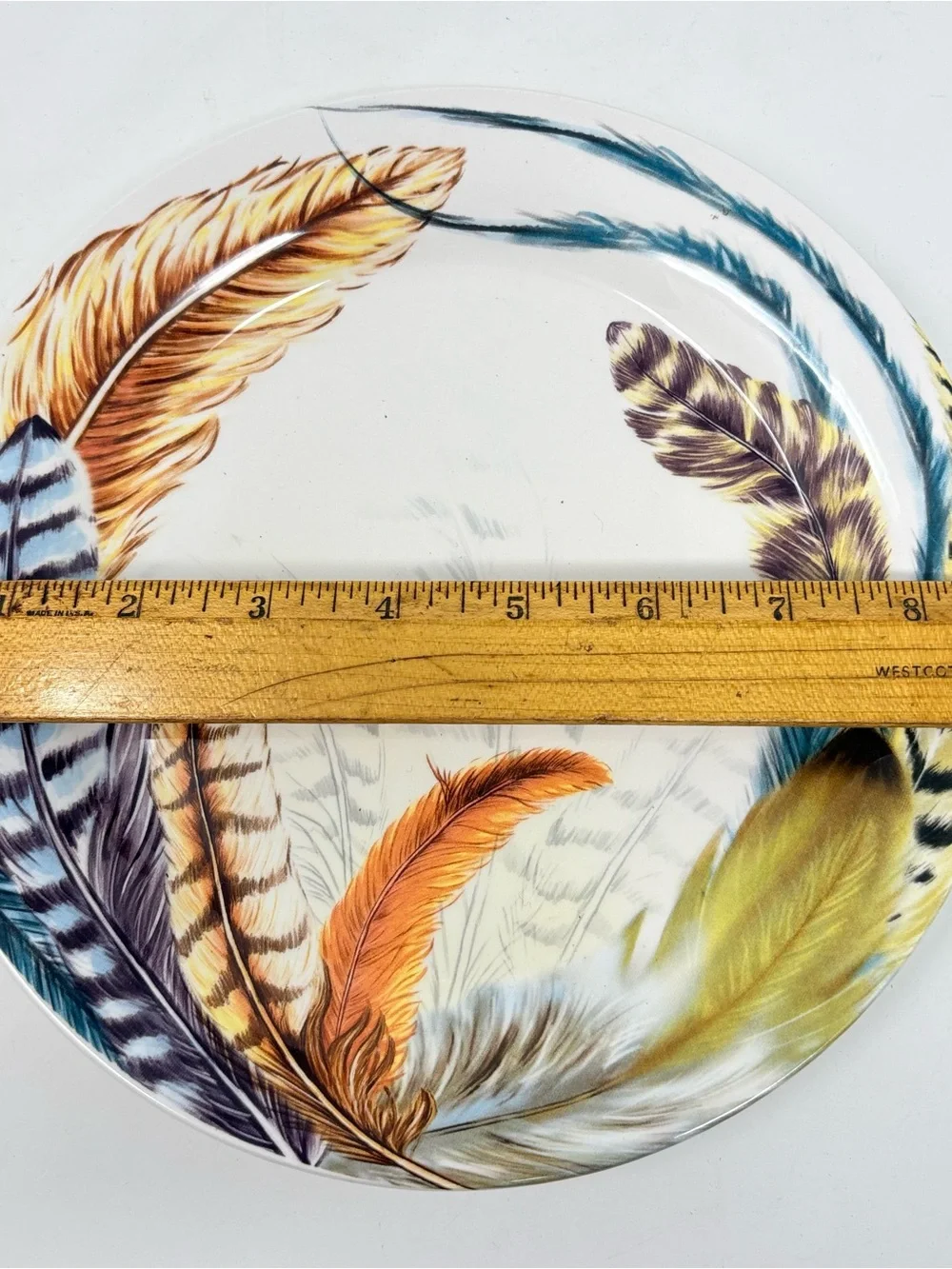 3pc Pier 1 Imports Ironstone Salad Plate 8.75” Maple Grove Birch Forest Feather